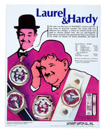 “LAUREL & HARDY” PENDANT WATCH ON CHAIN BY DIRTY TIME COMPANY.