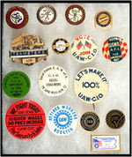 EARLY UNION LAPEL STUDS, TEAMSTERS, AND UNITED AUTO WORKERS GROUP.