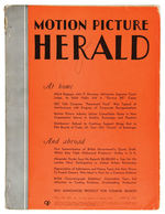 "MOTION PICTURE HERALD" W/WALT DISNEY & SNOW WHITE CONTENTS.