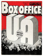 UNITED ARTISTS "BOX OFFICE" MAGAZINE W/MICKEY MOUSE CONTENTS.