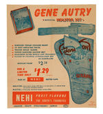 "GENE AUTRY OFFICIAL HOLSTER SET/NEHI" PREMIUM OFFER POSTER.