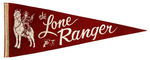 "THE LONE RANGER" PENNANT WITH ALTERED HOPPY IMAGE.