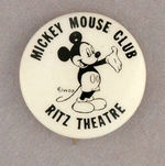 RARE c. 1947 "MICKEY MOUSE CLUB" THEATRE BUTTON.