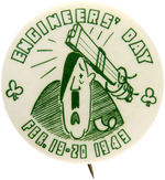 "ENGINEERS' DAY" COLLEGE BUTTON WITH HITLER CARTOON.