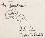 MAURICE SENDAK LETTER & SIGNED "CHARLOTTE AND THE WHITE HORSE" BOOK WITH SKETCH.