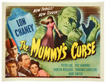 "THE MUMMY'S CURSE" LINEN-MOUNTED MOVIE POSTER.