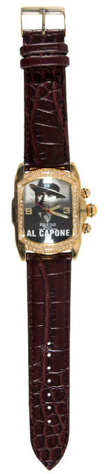 "AL CAPONE" MODERN AND VERY GLITZY WRISTWATCH FEATURING REAL PHOTO.