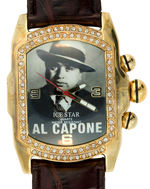 "AL CAPONE" MODERN AND VERY GLITZY WRISTWATCH FEATURING REAL PHOTO.