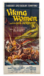 "VIKING WOMEN AND THE SEA SERPENT" 3-SHEET MOVIE POSTER.