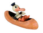 RARE CELLULOID DONALD DUCK IN CANOE.