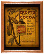 “DRINK CHOCOLATE SOLDIER/CROFT’S SWISS MILK COCOA” FRAMED STORE SIGNS.