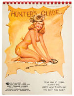 EARL MACPHERSON 1955 “HUNTER’S GUIDE” PIN-UP CALENDAR WITH ENVELOPE.