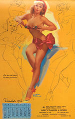 WITHERS 1956 “ARTIST’S SKETCH PAD” PIN-UP CALENDAR WITH ENVELOPE.