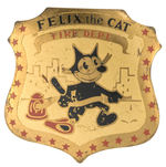 “FELIX THE CAT/FIRE DEPT.” RARE 1930s BRASS BADGE.