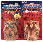 “MASTERS OF THE UNIVERSE BATTLE ARMOR HE-MAN/PRINCE ADAM” CARDED ACTION FIGURE PAIR.