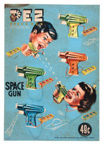 "PEZ SPACE GUN" COUNTERTOP DISPLAY CARD.