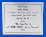 ART GARFUNKEL BRITISH SILVER SALES AWARD PAIR.