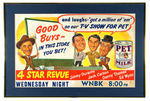 “PET MILK 4 STAR REVUE” TV SHOW FRAMED PROMOTIONAL SIGN.