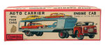 "AUTO CARRIER WITH FOUR CARS" BOXED FRICTION TRUCK.