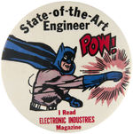 BATMAN RARE AND LICENSED MAGAZINE ADVERTISING BUTTON.