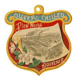 "OLIVER CHILLED PLOW WORKS" STUNNING LARGE CARDBOARD TAG.