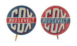 COX/ROOSEVELT MATCHED PAIR NAME BUTTONS.