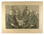 "CLEVELAND AND HIS CABINET" KURZ & ALLISON PRINT.