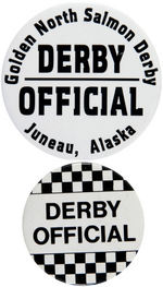 "GOLDEN NORTH SALMON DERBY" LARGE COLLECTION OF BUTTONS 1961-1992.