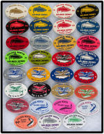 "GOLDEN NORTH SALMON DERBY" LARGE COLLECTION OF BUTTONS 1961-1992.