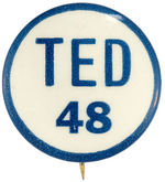 "TED 48" THOMAS E DEWEY SCARCE NAME BUTTON.