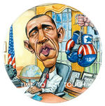 "TIME TO GET TOUGH" PRO-OBAMA 2012 LIMITED EDITION CAMPAIGN BUTTON.