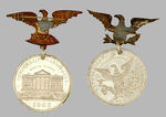 CLEVELAND AND HARRISON MATCHING 1888 MEDALS ON EAGLE HANGERS.