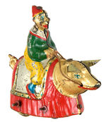 MAN RIDING PIG WIND-UP.