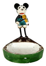 VIOLIN PLAYING MICKEY MOUSE BISQUE ANIMATED BY SPRING LEGS FIRST SEEN 1930s ASHTRAY.