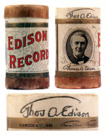 THOMAS EDISON SIGNED "EDISON RECORD" PHONOGRAPH CARTON.