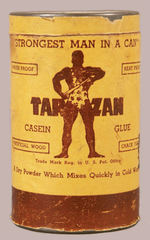 RARE "TARZAN CASEIN GLUE" CONTAINER.