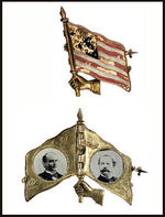 MC KINLEY 1896 JUGATE MECHANICAL FLAG PIN.