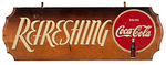 "DRINK COCA-COLA REFRESHING" WOOD SIGN.