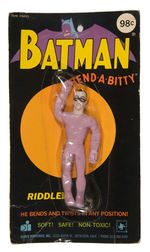 "RIDDLER BEND-A-BITTY" BENDEE TOY ON CARD.