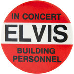 “IN CONCERT/ELVIS/BUILDING PERSONEL” BUTTON.