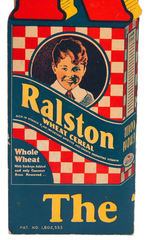 "RALSTON THE TOM MIX 'STRAIGHT SHOOTERS' CEREAL" DIE-CUT FOLDING LARGE STORE DISPLAY SIGN.