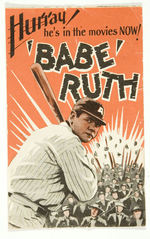 RARE BABE RUTH MOVIE HERALD.