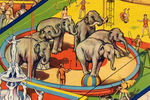 "COLE BROS. CIRCUS" SCENES ON LINEN-BACKED POSTER.