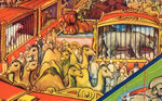 "COLE BROS. CIRCUS" SCENES ON LINEN-BACKED POSTER.