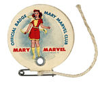 "OFFICIAL BADGE MARY MARVEL CLUB" CARDBOARD FLIP PIN.