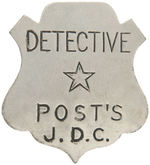 POLICE, DETECTIVES, SPY FIVE BADGES AND MEMBER CARD 1930s-1949.