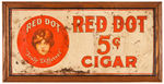 1920s "RED MAN/RED DOT/DUNORO" FRAMED CIGAR SIGN TRIO.