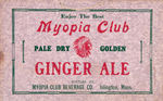 "MYOPIA CLUB PALE DRY GOLDEN GINGER ALE" LARGE STORE DISPLAY W/NATIVE AMERICAN FIGURE.