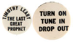 PAIR OF BUTTON COMPANY PROOFING BUTTONS FOR TIMOTHY LEARY AND LSD.