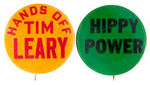 TIMOTHY LEARY/HIPPY/LSD QUARTET OF 1960s BUTTONS.